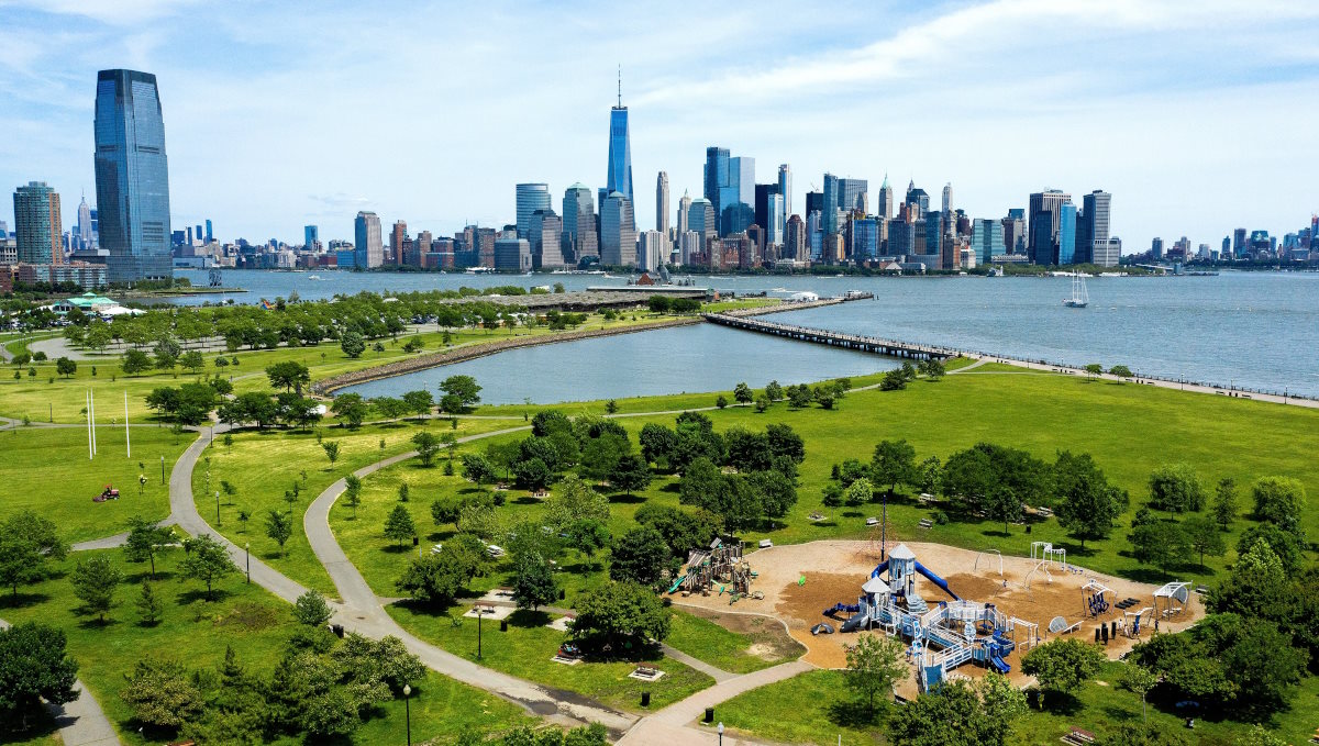 Aerial view of Liberty State Park