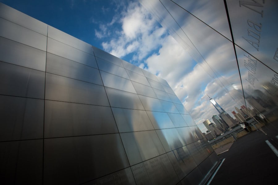 Beautiful image of the empty sky Memorial at Liberty State Park